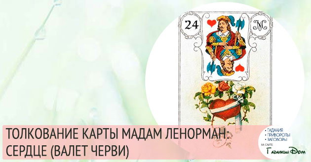Сердце Ленорман: значение и сочетание с другими картами Сердце Ленорман: значение и сочетание с другими картами