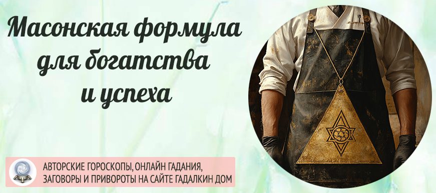 Масонская формула для богатства и успеха