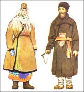 Пример зимней крестьянской одежды.