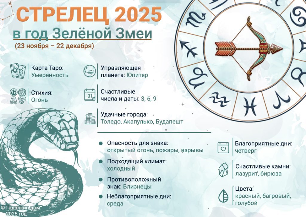 Инфографика Стрелец 2025