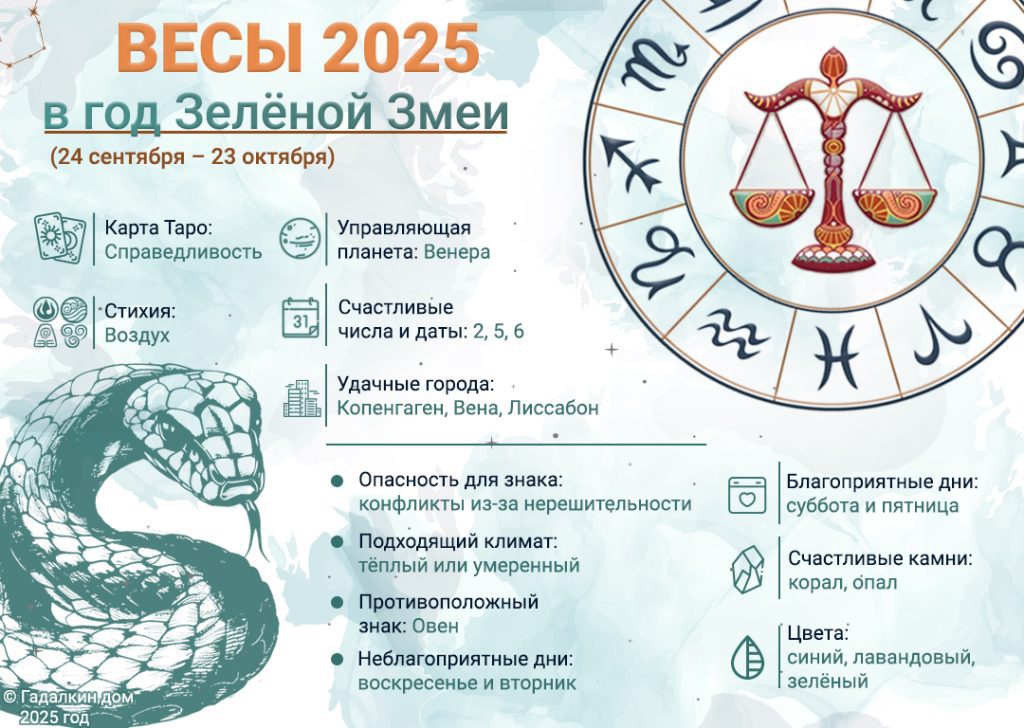 Инфографика для Весов 2025 год.