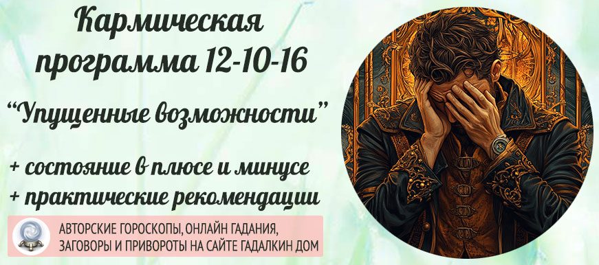 Кармическая программа Матрицы судьбы 12-10-6 «Упущенные возможности»