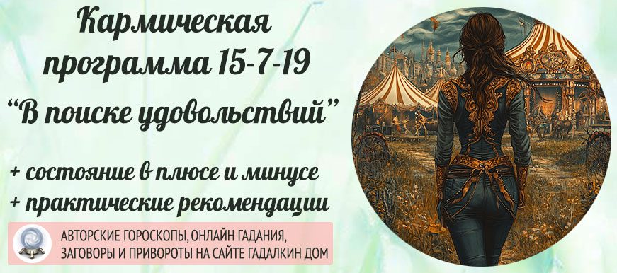 Кармическая программа 15-7-19 или 19-7-15