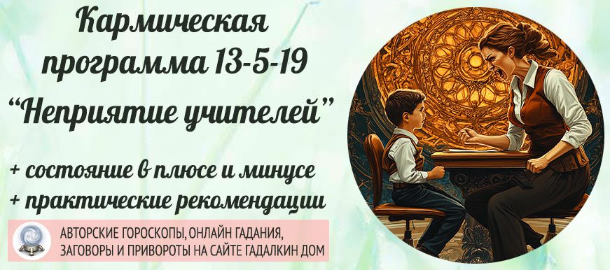 Кармическая программа 13-5-19 или 19-5-13 «Неприятие учителей»