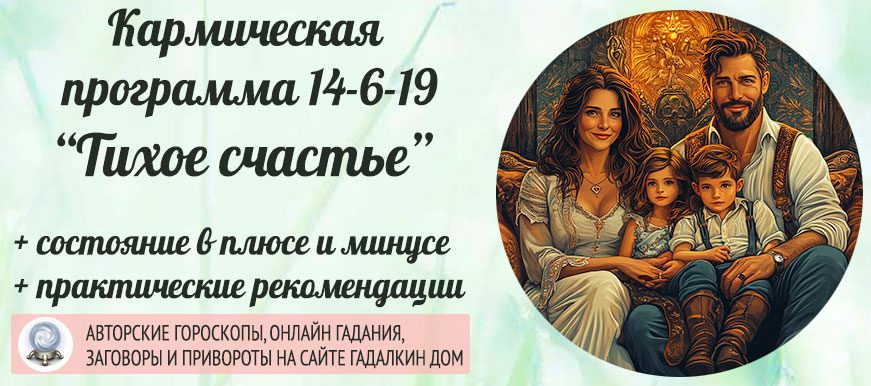 Кармическая программа 14-6-19 или 19-6-14 «Тихое семейное счастье»