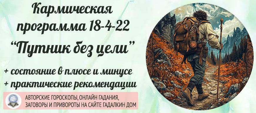 Кармическая программа 18‑4‑22 или 22-4-18 «Путник без цели»