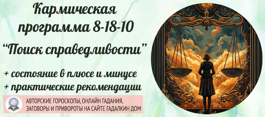 Кармическая программа 8-18-10 или 10-18-8 «В поисках справедливости»
