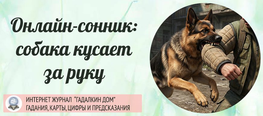 собака кусает за руку
